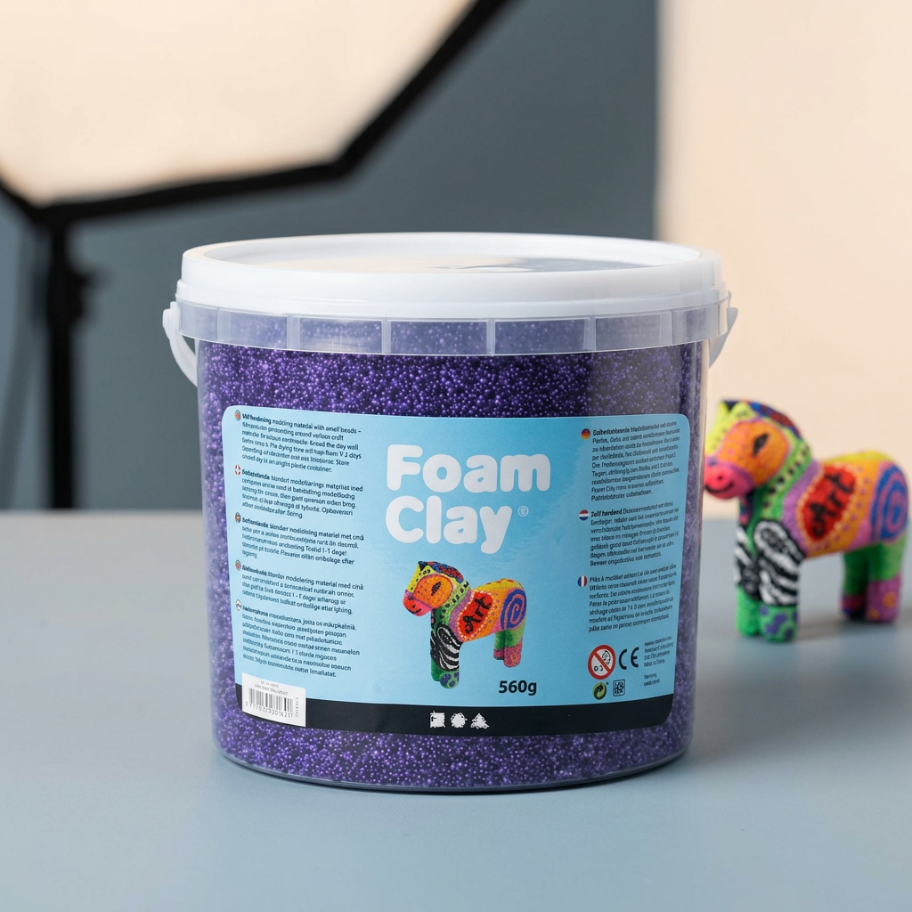 Samotvrdnoucí modelovací pěnová kuličková hmota Foam Clay FIALOVÁ 560g