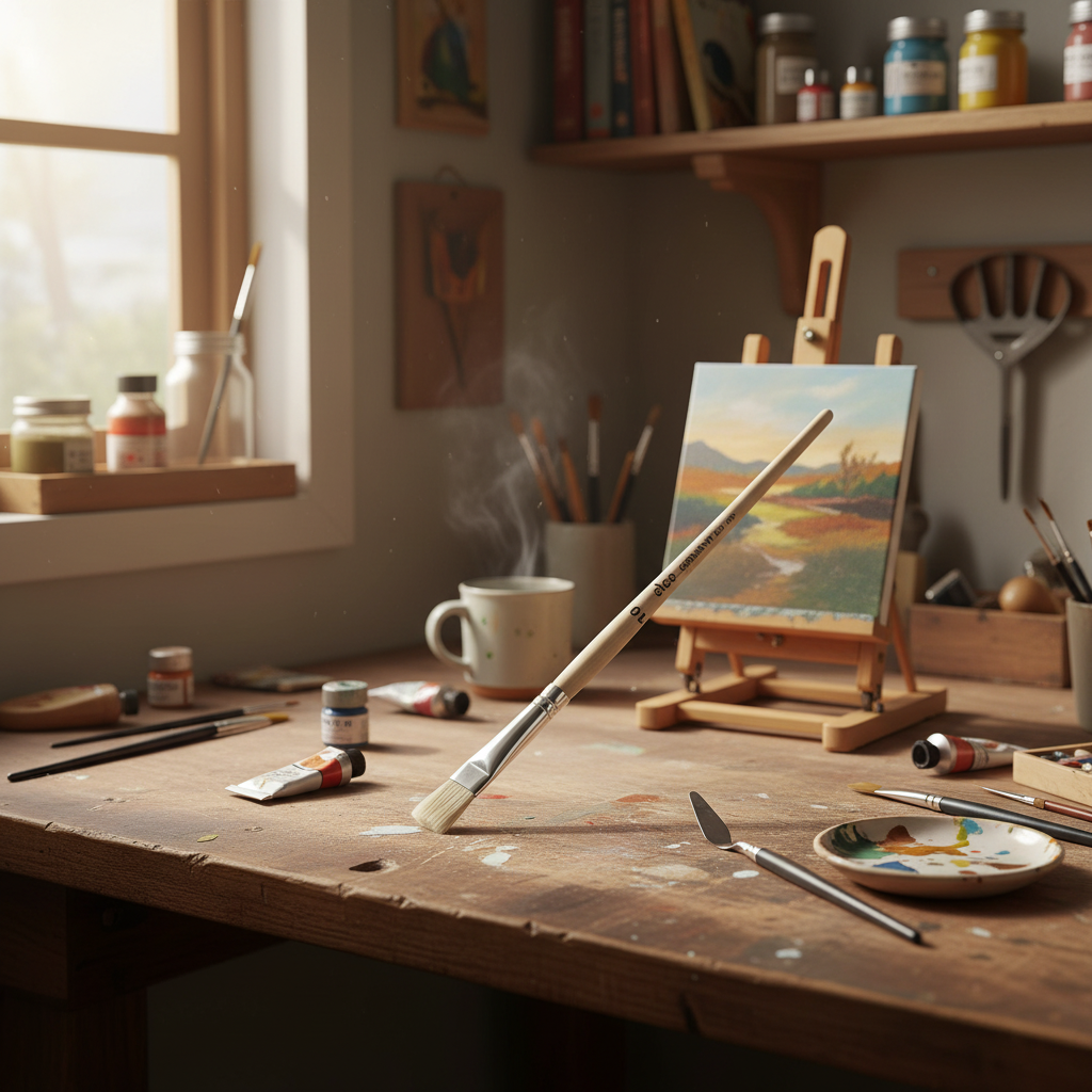 Školní štětec ELCO PINSEL plochý - Přírodní štětiny - velikost 10