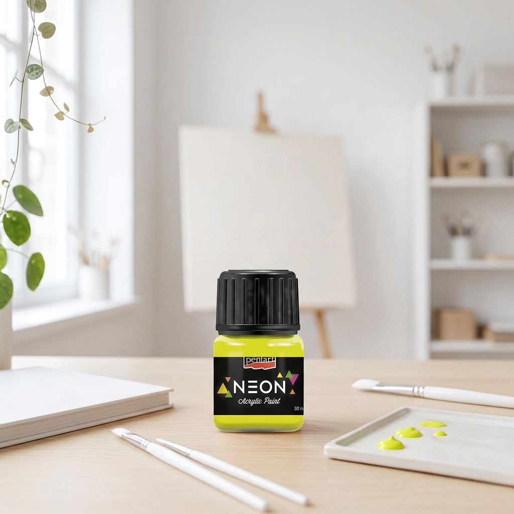 Akrylová barva NEON PENTART 30 ml ŽLUTÁ
