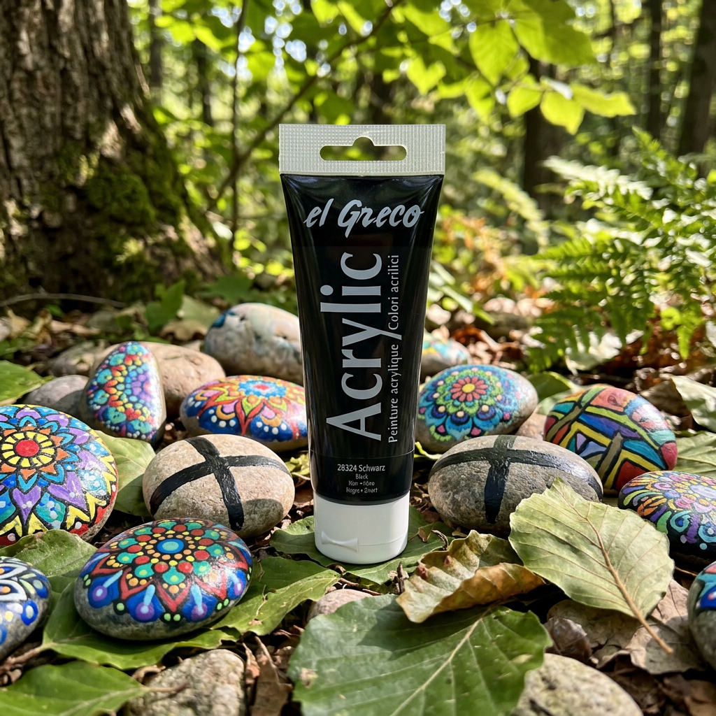 Akrylová barva EL GRECO 75 ml ČERNÁ