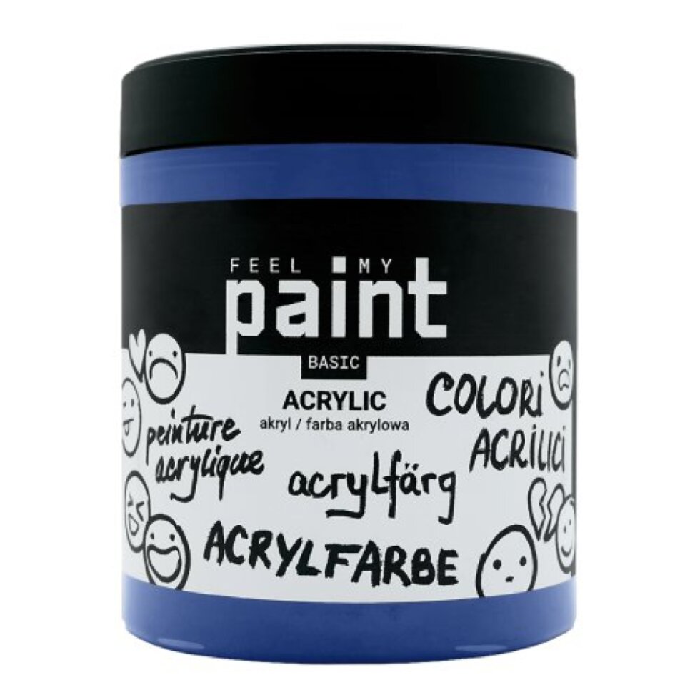 Akrylová barva FeelMyPaint 500 ml FTALOVÁ MODRÁ - certifikace o bezpečnosti dětských hraček