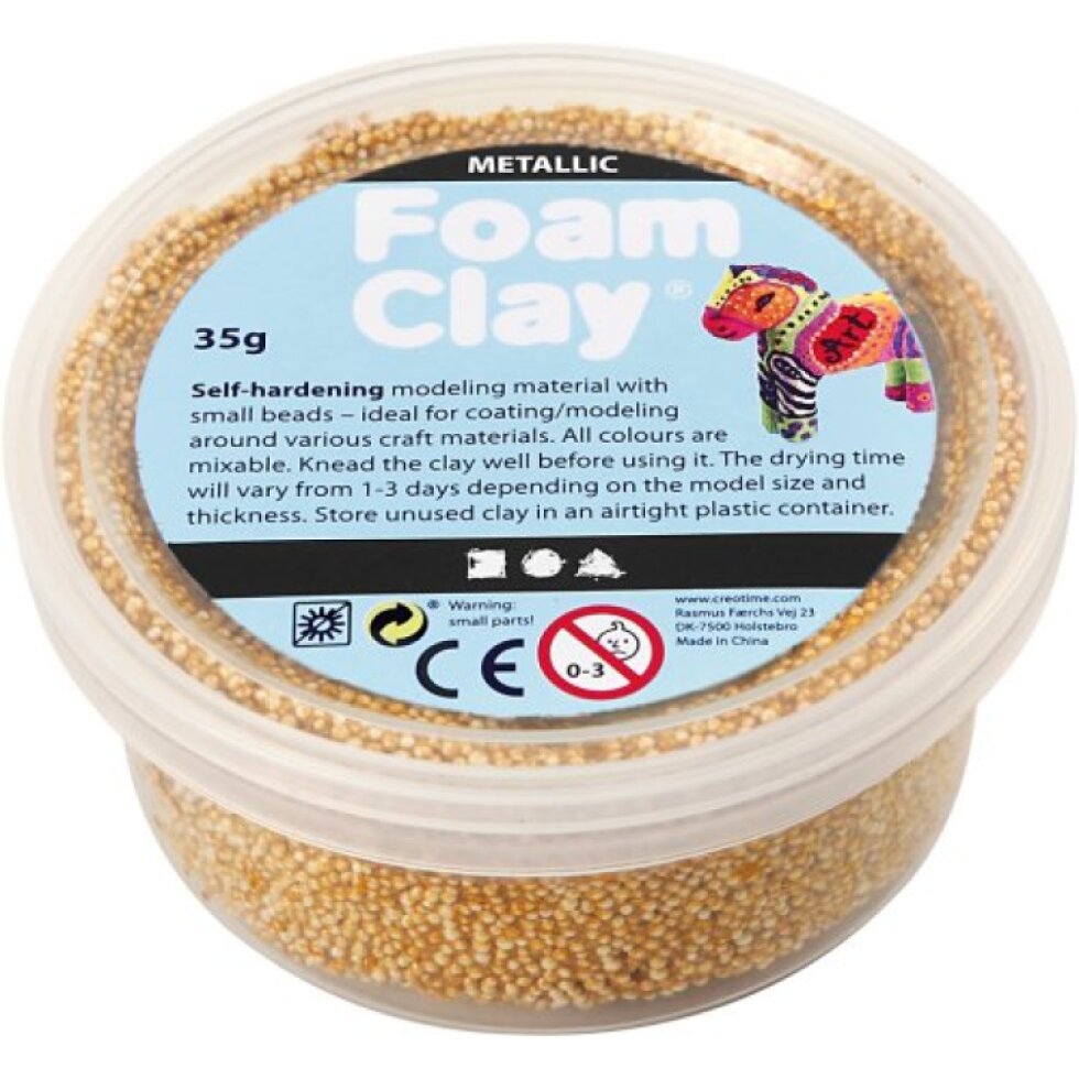 Samotvrdnoucí modelovací pěnová kuličková hmota Foam Clay 35g ZLATÁ