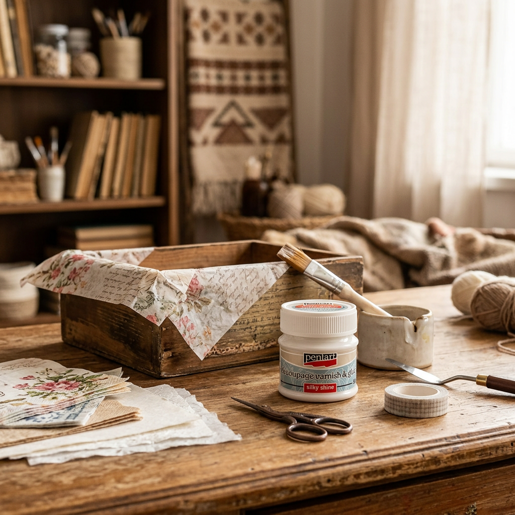 Lepidlo lak na decoupage PENTART 50 ml HEDVÁBNÝ LESK