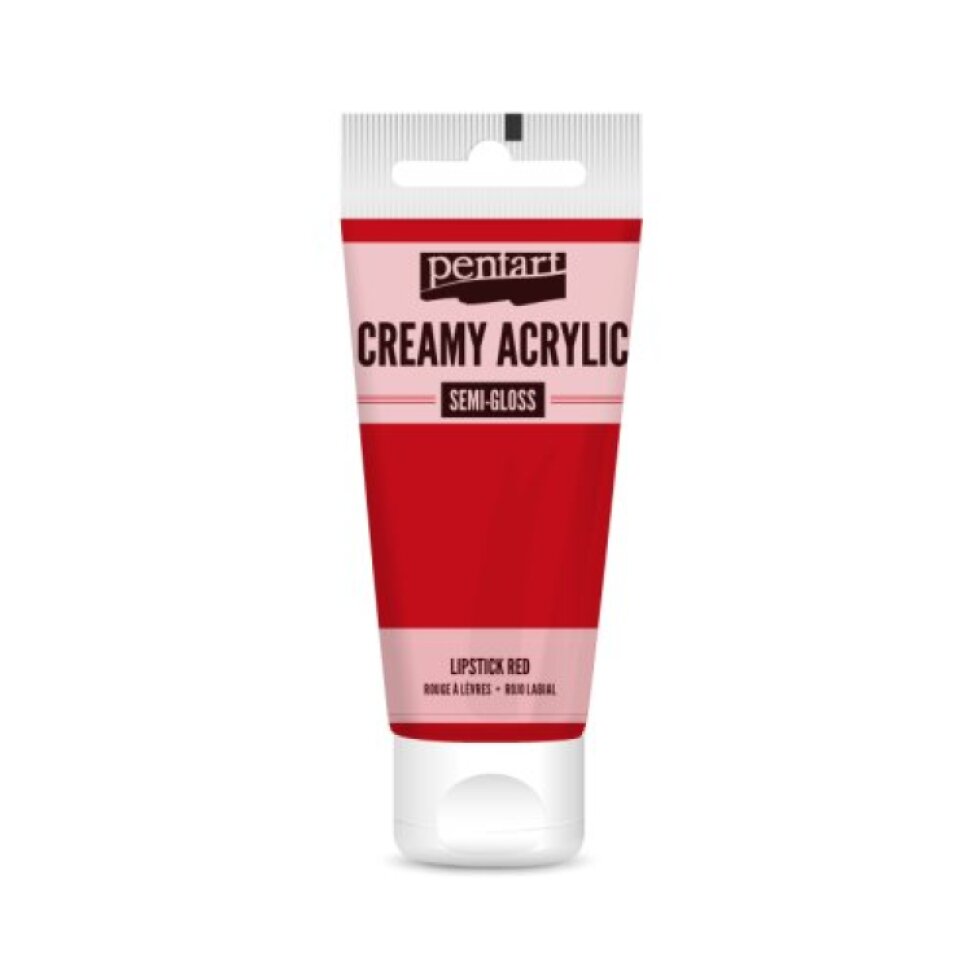 Krémová akrylová barva pololesklá PENTART 60 ml ČERVENÁ RTĚNKA