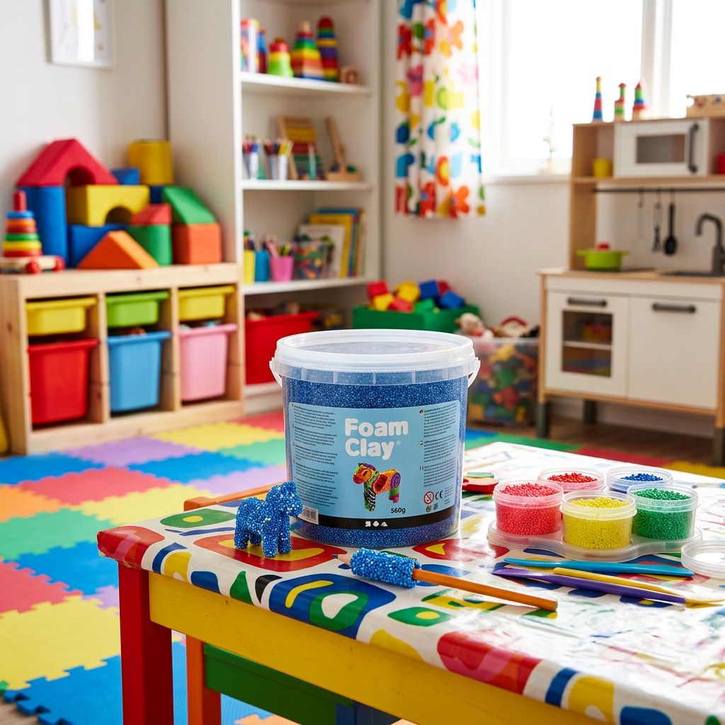 Samotvrdnoucí modelovací pěnová kuličková hmota Foam Clay MODRÁ 560g