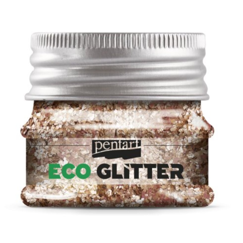 Eko Glitter PENTART 15 g HRUBÁ RŮŽOVO ZLATÁ