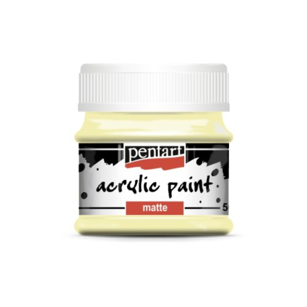 Akrylová barva matná PENTART 50 ml MÁSLOVÁ ŽLUTÁ