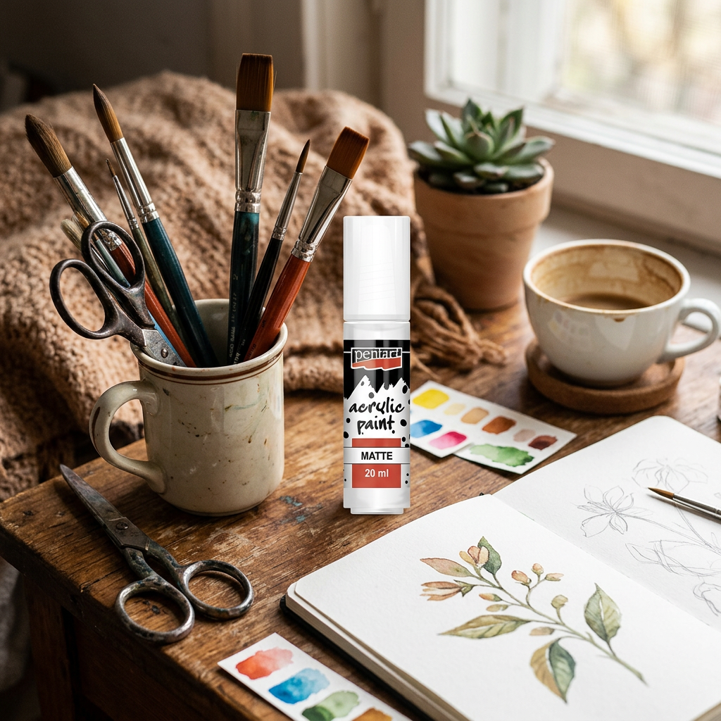 Akrylová barva matná PENTART 20 ml BÍLÁ