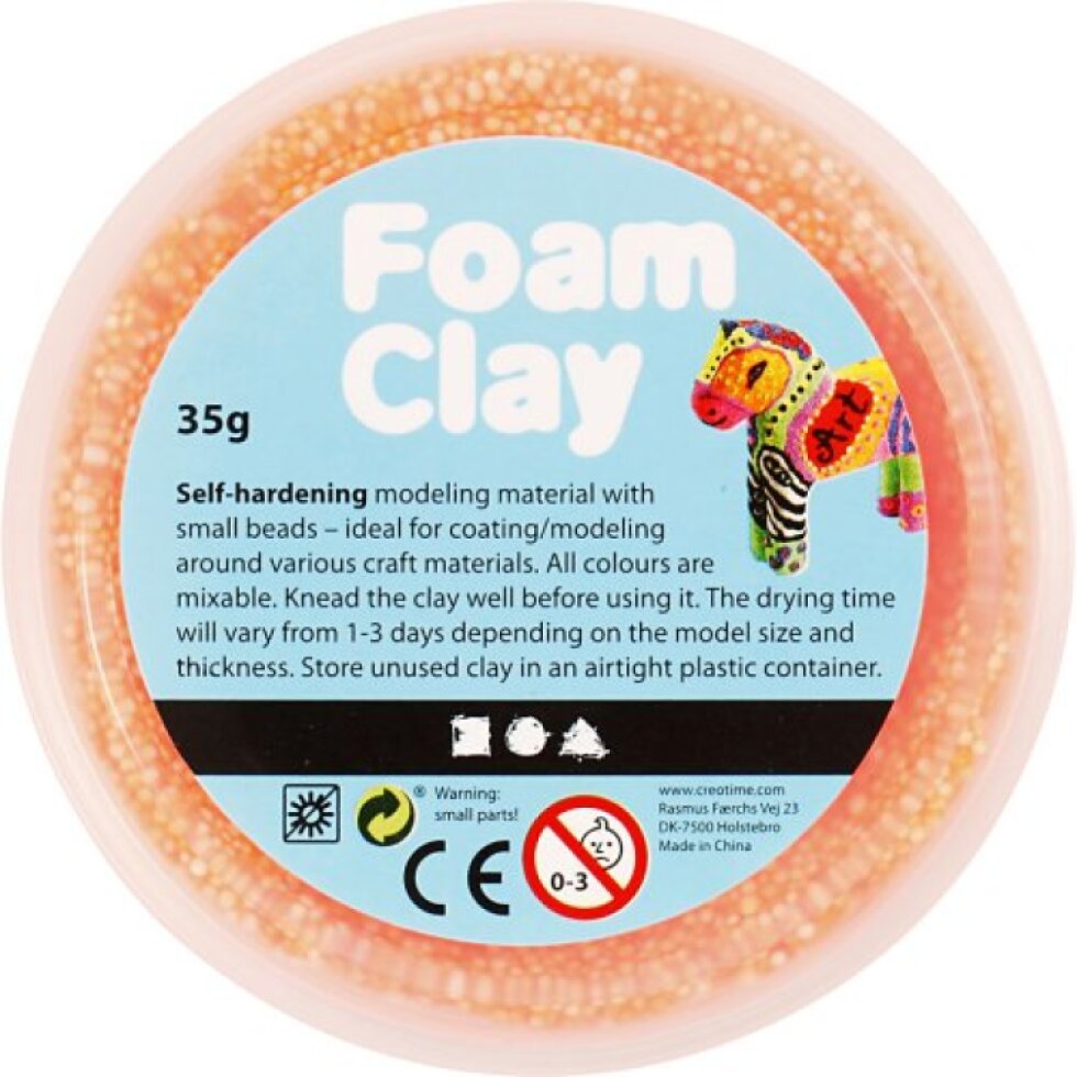 Samotvrdnoucí modelovací pěnová kuličková hmota Foam Clay 35g NEON ORANŽOVÁ