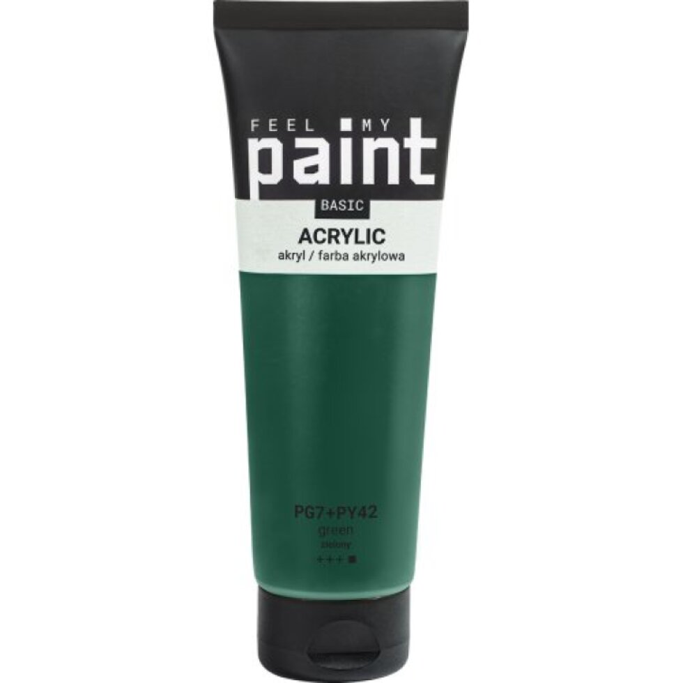 Akrylová barva FeelMyPaint 120 ml ZELENÁ - certifikace o bezpečnosti dětských hraček