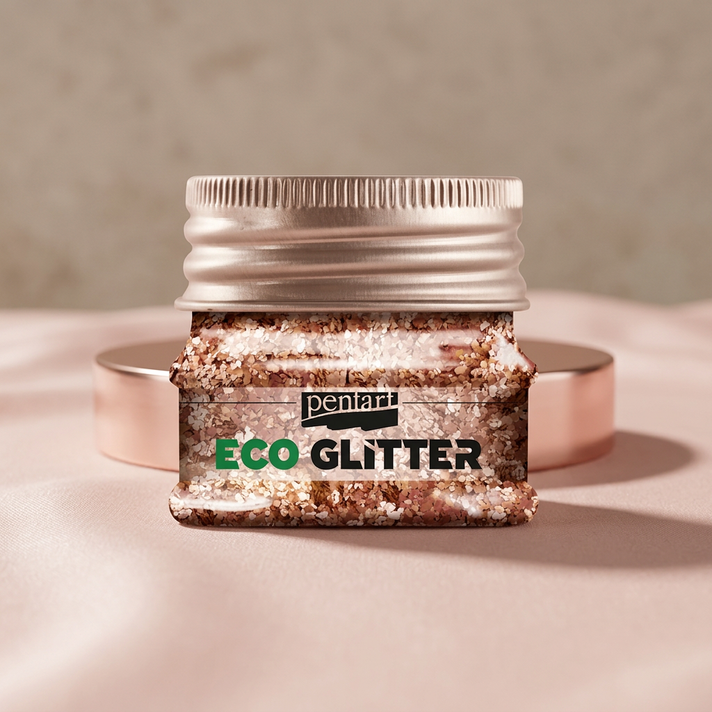 Eko Glitter PENTART 15 g HRUBÁ RŮŽOVO ZLATÁ
