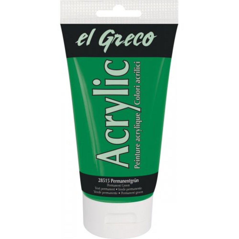 Akrylová barva EL GRECO 150 ml PERMANENTNÍ ZELENÁ