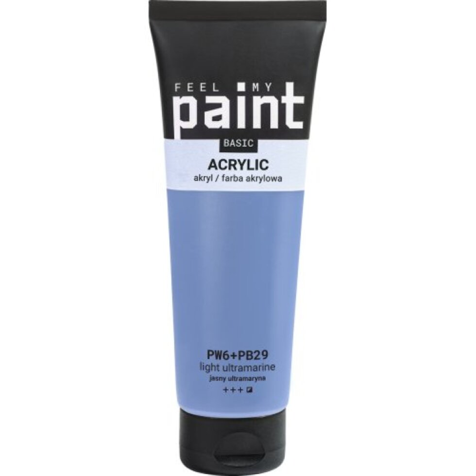 Akrylová barva FeelMyPaint 120 ml SVĚTLÁ ULTRAMARÍNOVÁ - certifikace o bezpečnosti dětských hraček