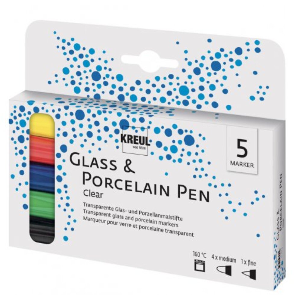 Sada Fix na porcelán a sklo KREUL CLEAR 5 barev