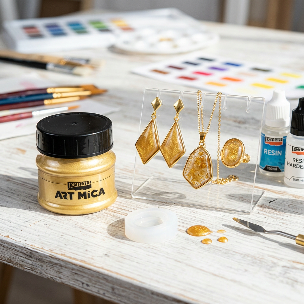 Minerální prášek ART MICA PENTART 9 g ŽLUTÁ