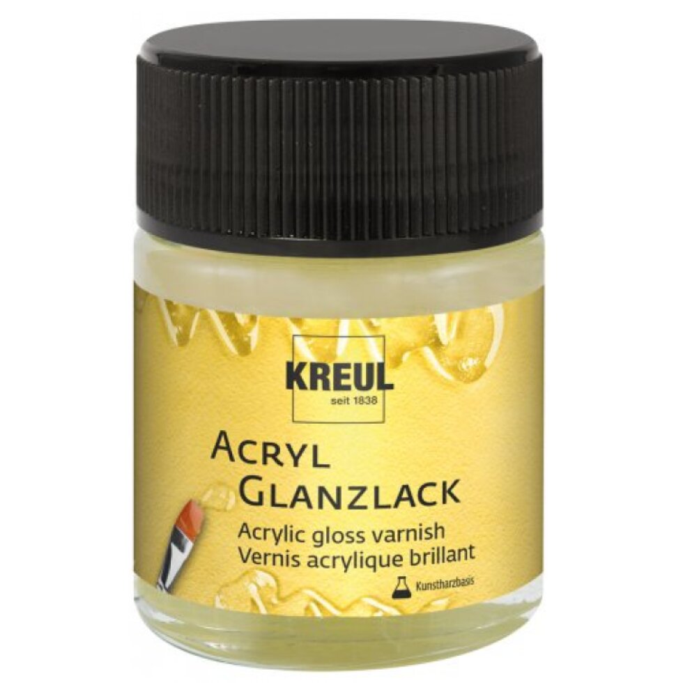 Akrylový lak transparentní na syntetické bázi KREUL 50 ml lesklý