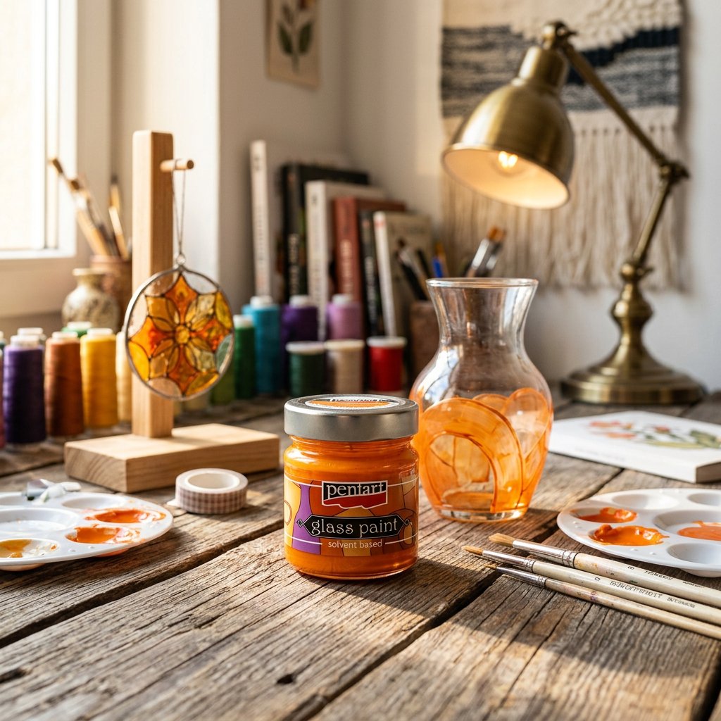 Barva na sklo nevypalovací PENTART 30 ml ORANŽOVÁ