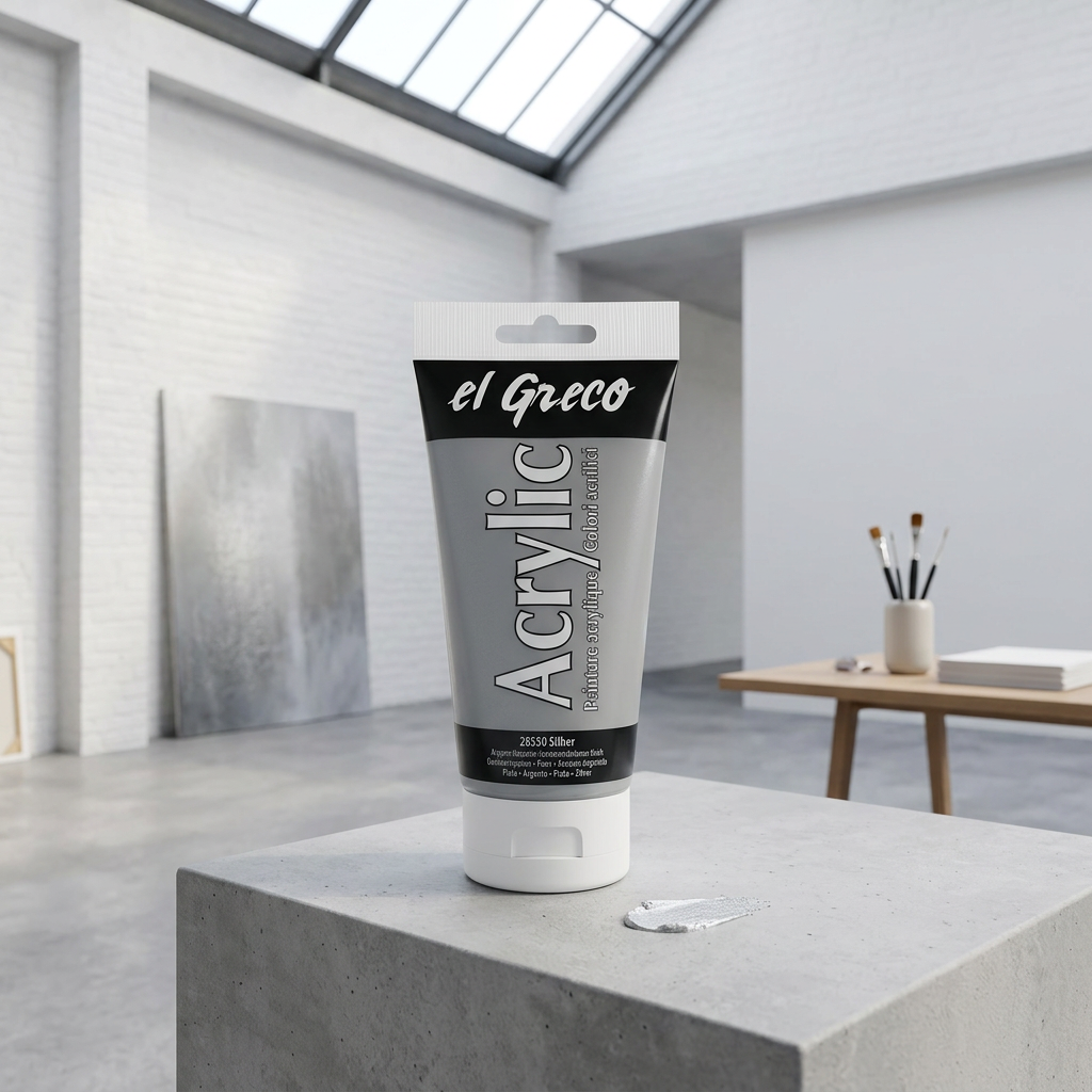 Akrylová barva EL GRECO 150 ml STŘÍBRNÁ