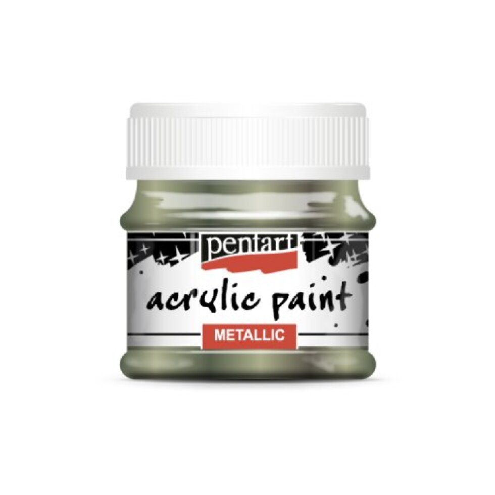 Akrylová barva metalická PENTART 50 ml TŘPYTIVÁ ZELENÁ