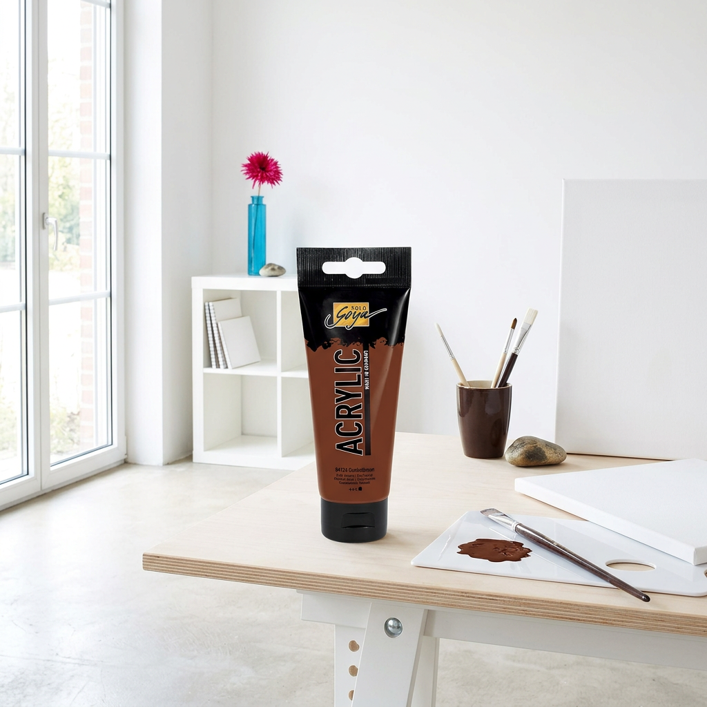 Akrylová barva SOLO GOYA 100 ml TMAVĚ HNĚDÁ