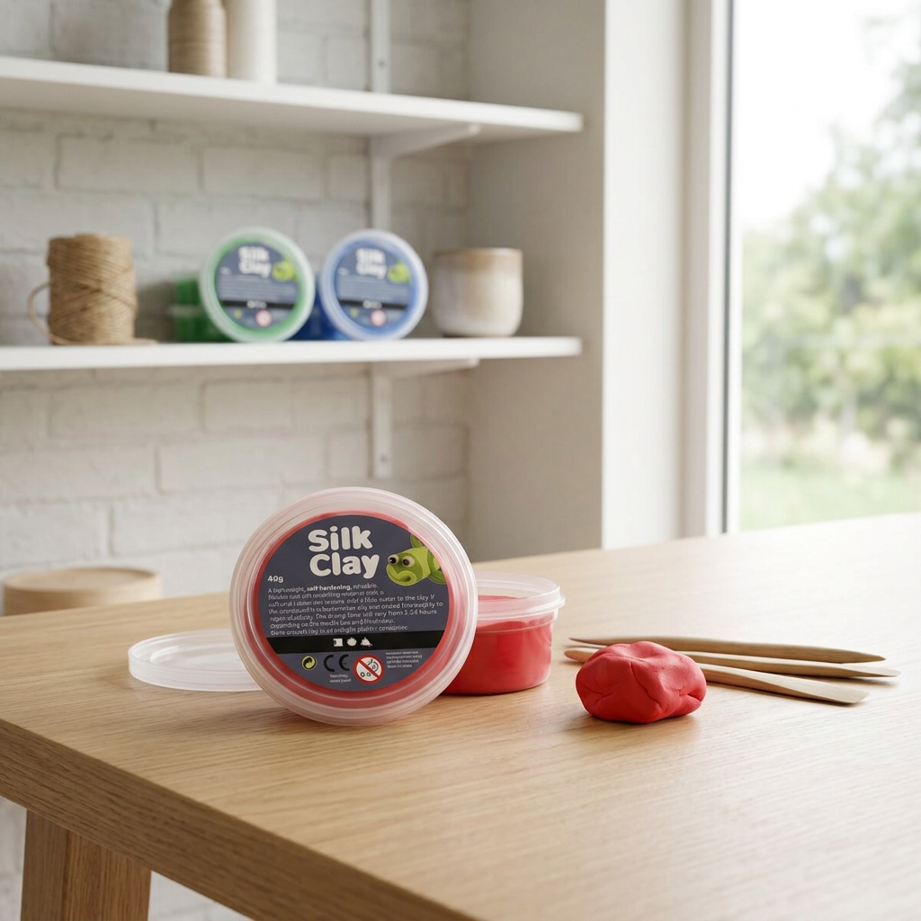 Samotvrdnoucí modelovací lehká hmota Silk Clay 40g ČERVENÁ