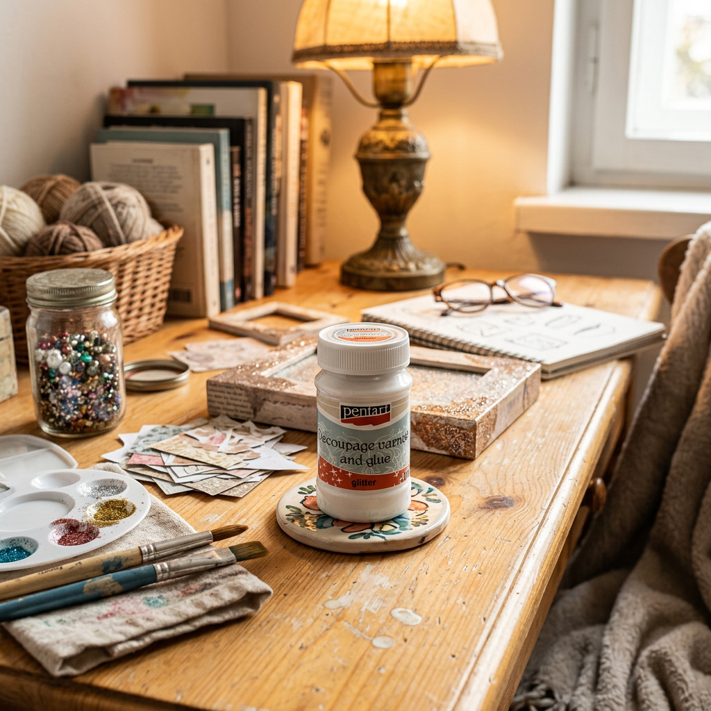 Lepidlový lak na decoupage Glitter PENTART 100 ml