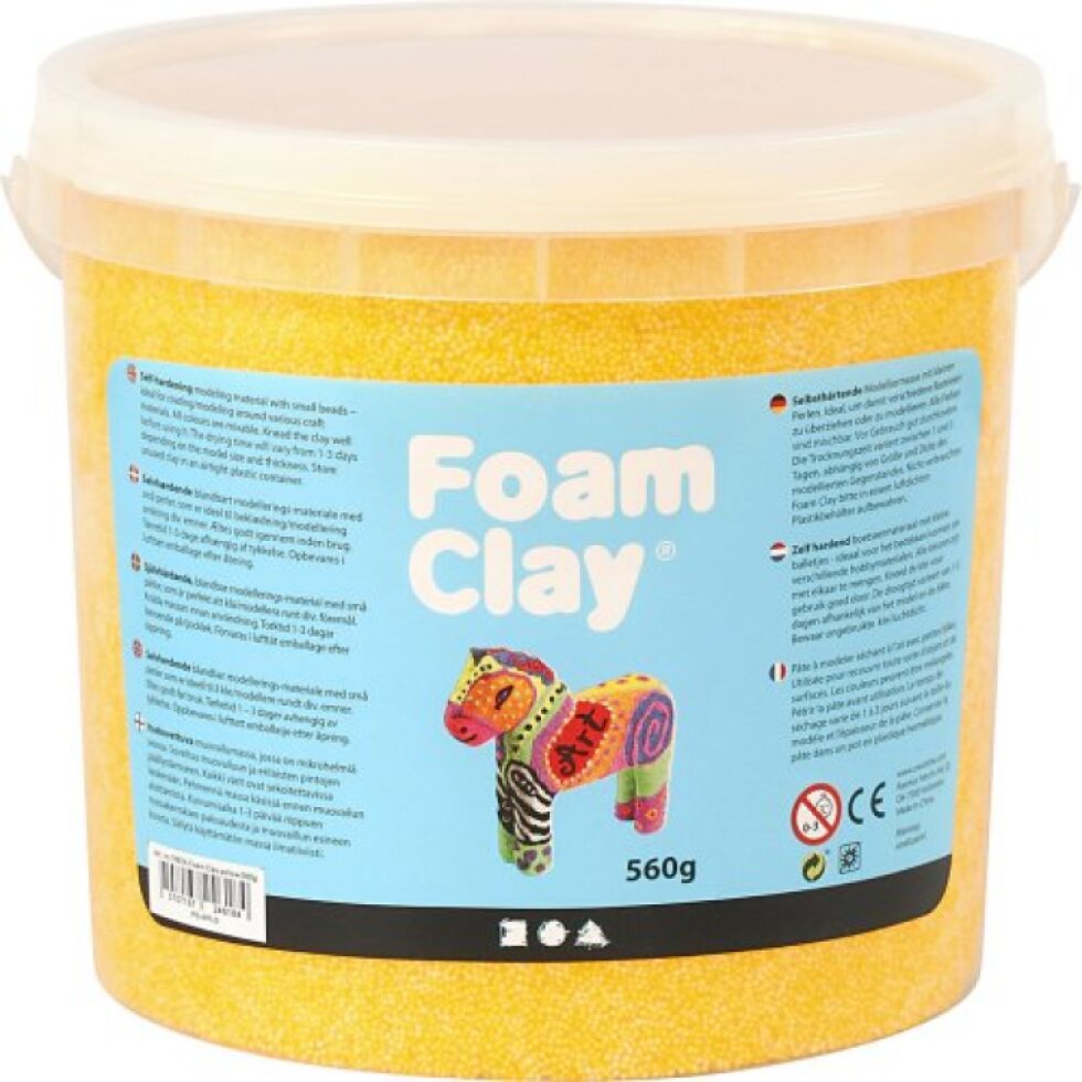 Samotvrdnoucí modelovací pěnová kuličková hmota Foam Clay ŽLUTÁ 560g
