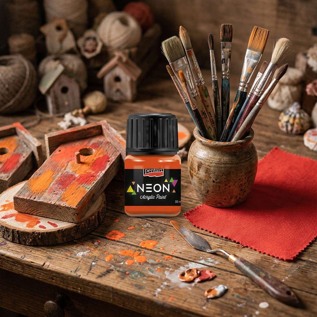 Akrylová barva NEON PENTART 30 ml ORANŽOVÁ