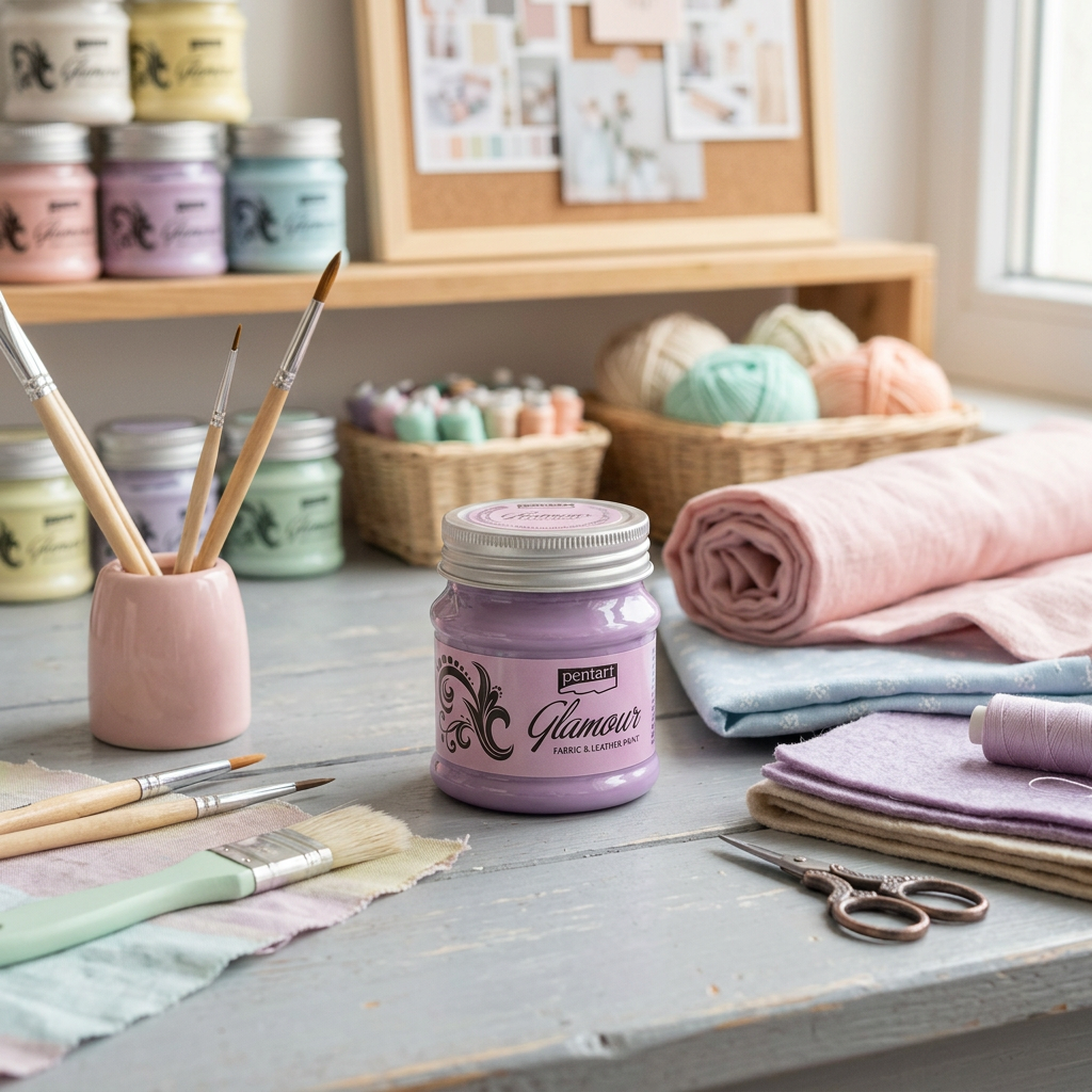 Barva na textil a kůži zářivá PENTART 50 ml STŘÍBŘITĚ PURPUROVÁ