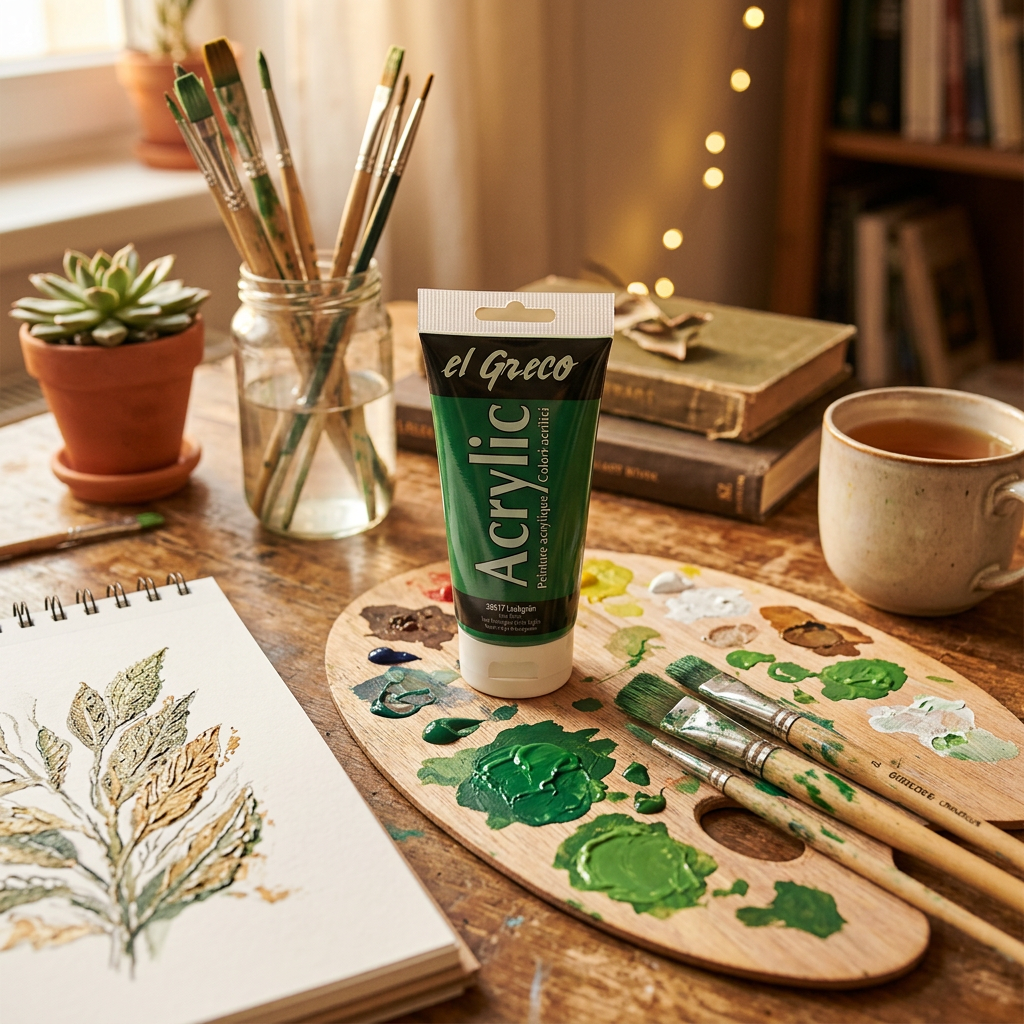 Akrylová barva EL GRECO 150 ml LISTOVÁ ZELENÁ