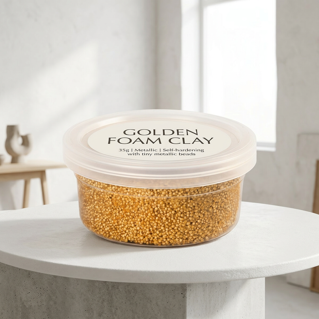 Samotvrdnoucí modelovací pěnová kuličková hmota Foam Clay 35g ZLATÁ