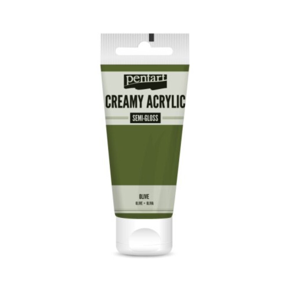 Krémová akrylová barva pololesklá PENTART 60 ml OLIVOVÁ