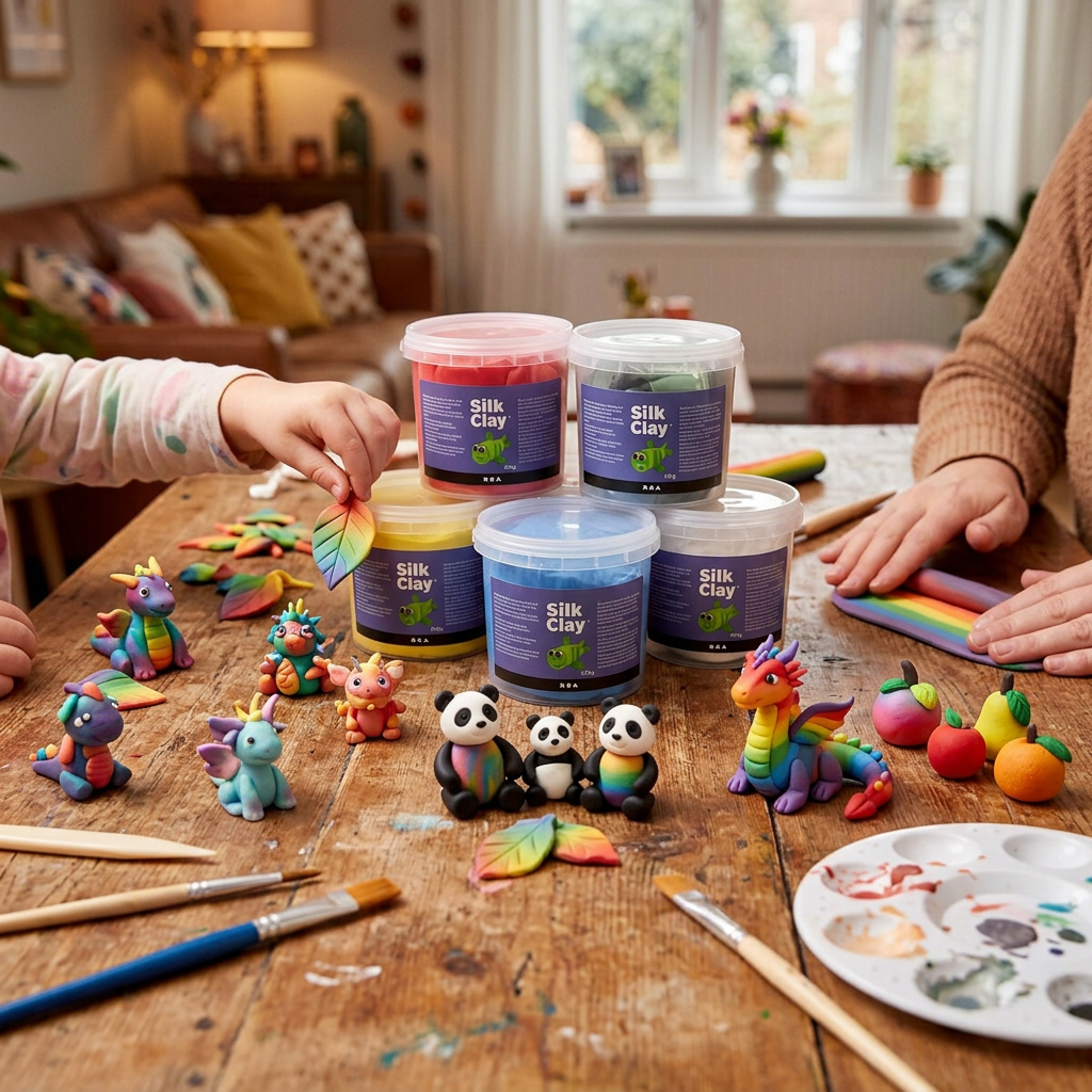 Samotvrdnoucí modelovací lehká hmota Silk Clay SADA 5 barev