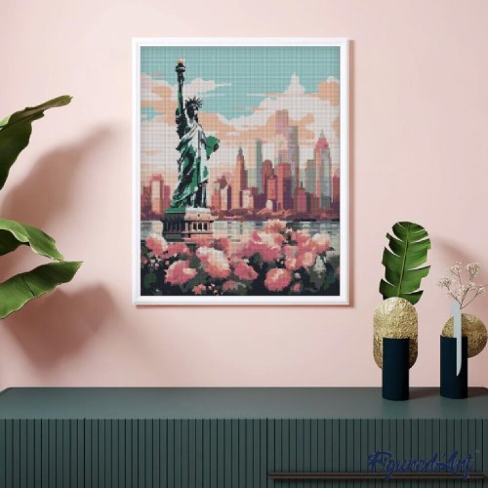 Diamantové malování - ROZKVETLÝ NEW YORK 40 x 50 cm na rámu