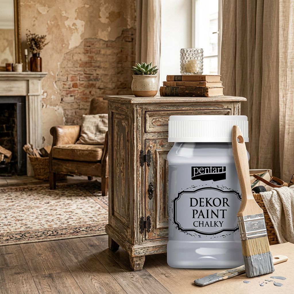 Křídová a dekorační barva PENTART 100 ml ŠEDÁ