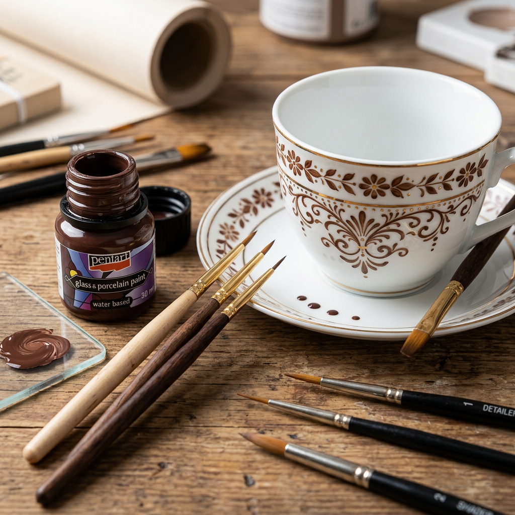 Barva na sklo a porcelán PENTART 30 ml HNĚDÁ