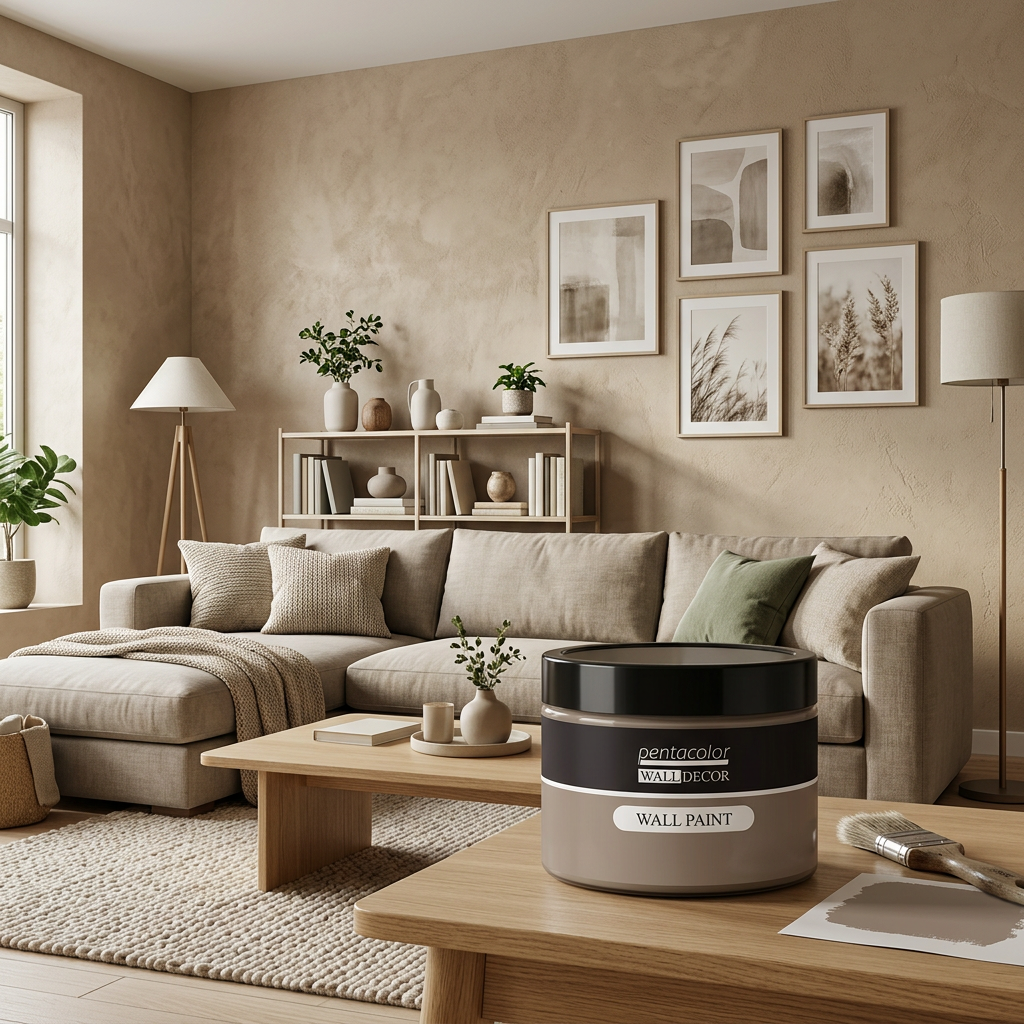 Barva na zeď WALL DECOR 150 ml TMAVÁ BÉŽOVÁ