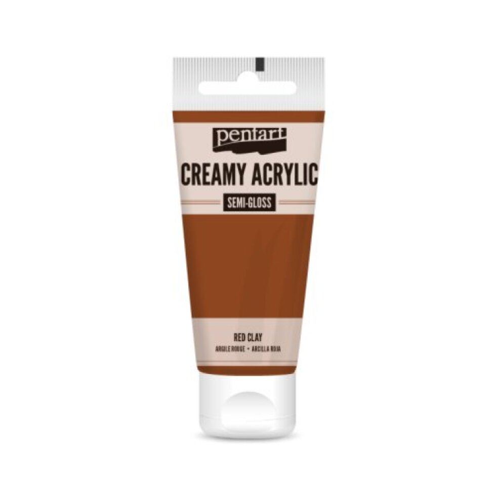 Krémová akrylová barva pololesklá PENTART 60 ml ČERVENÁ