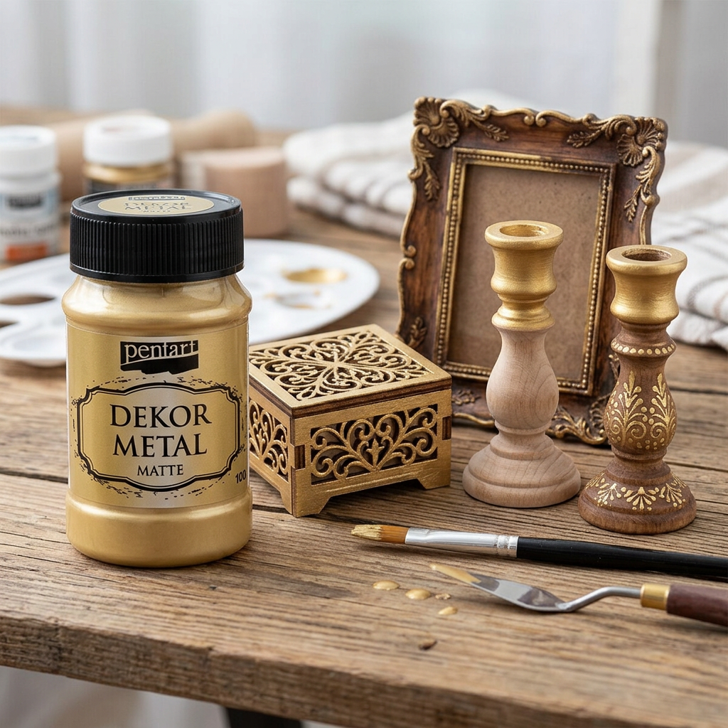 Metalická a dekorační barva PENTART 100 ml ZLATÁ