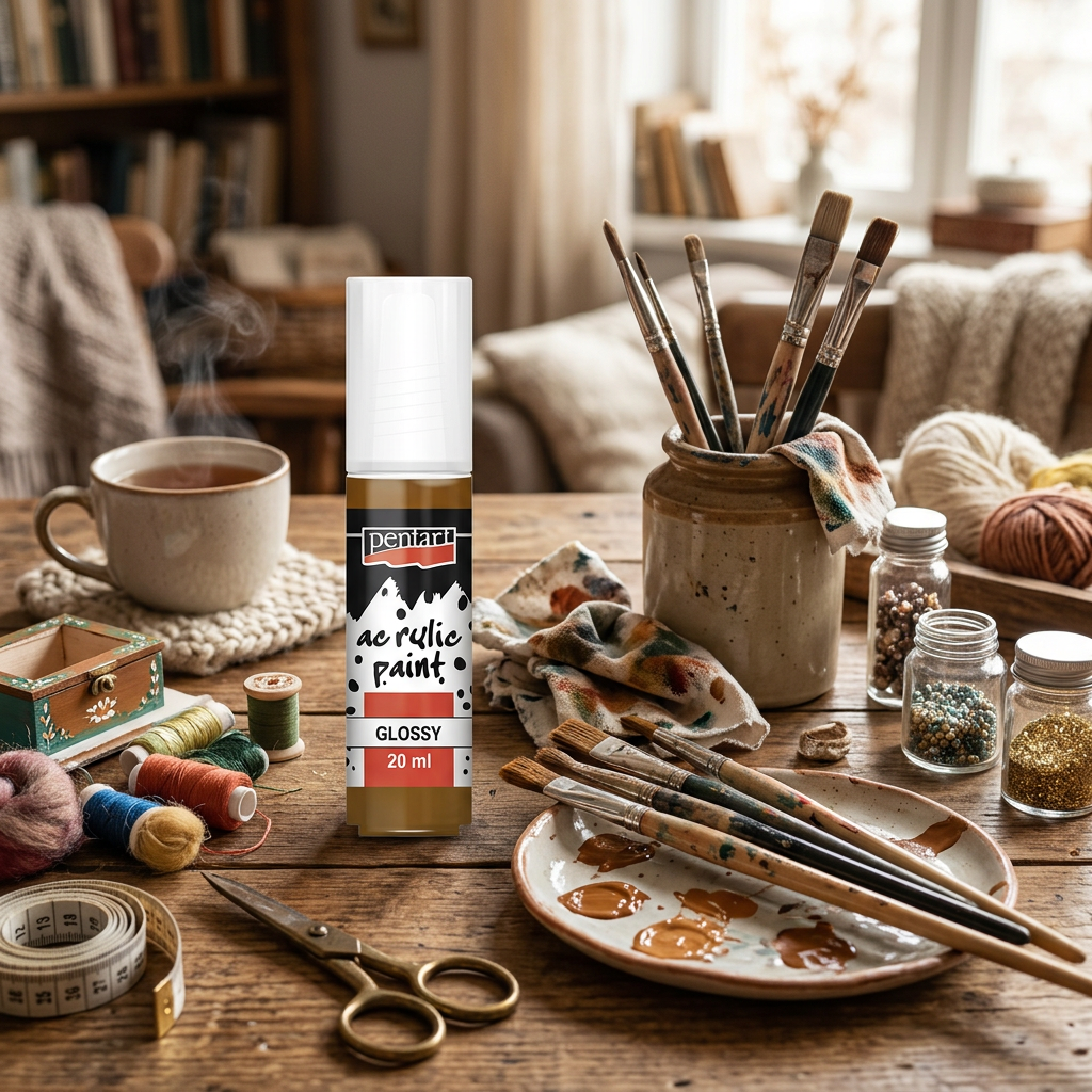 Akrylová barva lesklá PENTART 20 ml SVĚTLÁ HNĚDÁ