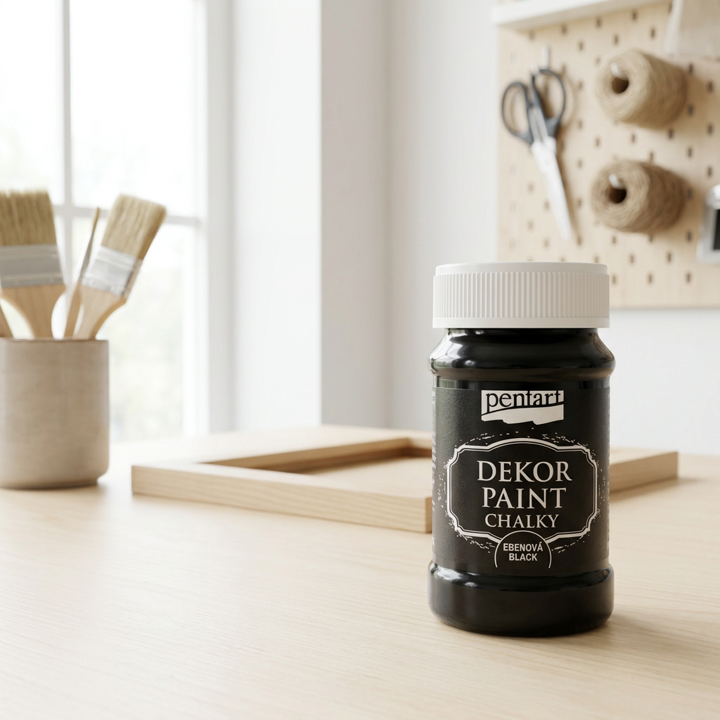 Křídová a dekorační barva PENTART 100 ml EBENOVÁ ČERNÁ