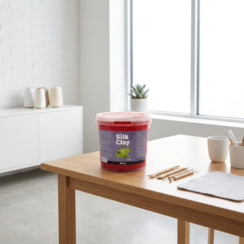 Samotvrdnoucí modelovací lehká hmota Silk Clay ČERVENÁ 650 g
