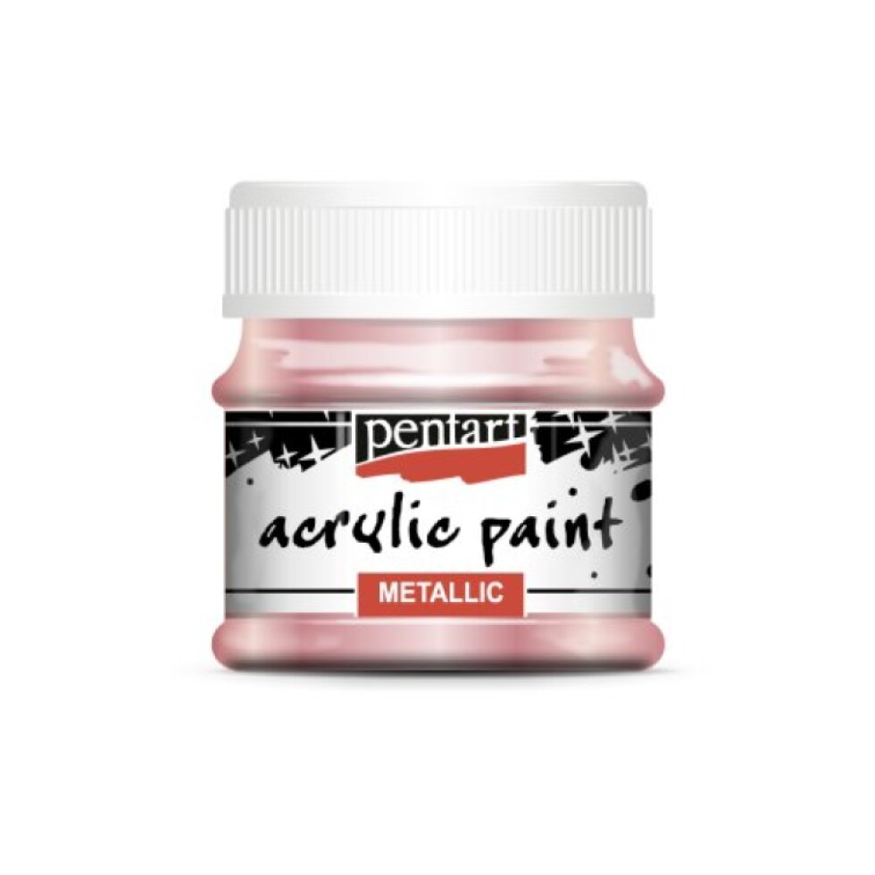 Akrylová barva metalická PENTART 50 ml RŮŽOVÁ