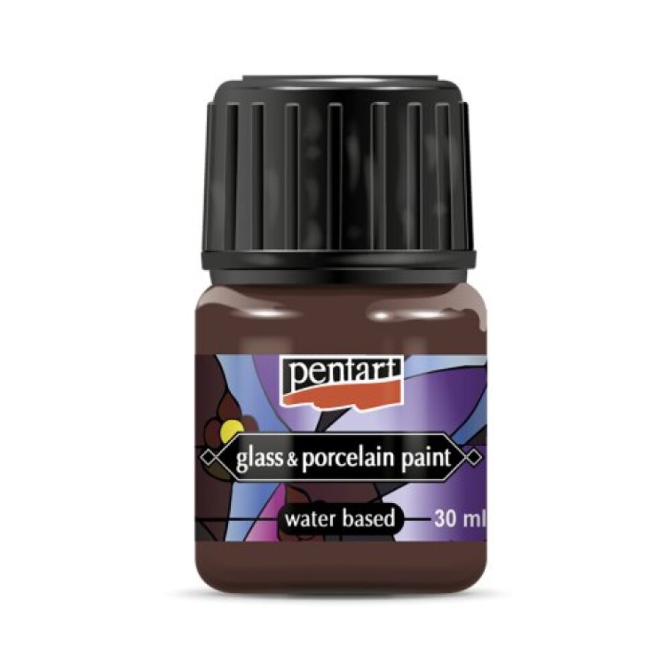 Barva na sklo a porcelán PENTART 30 ml HNĚDÁ