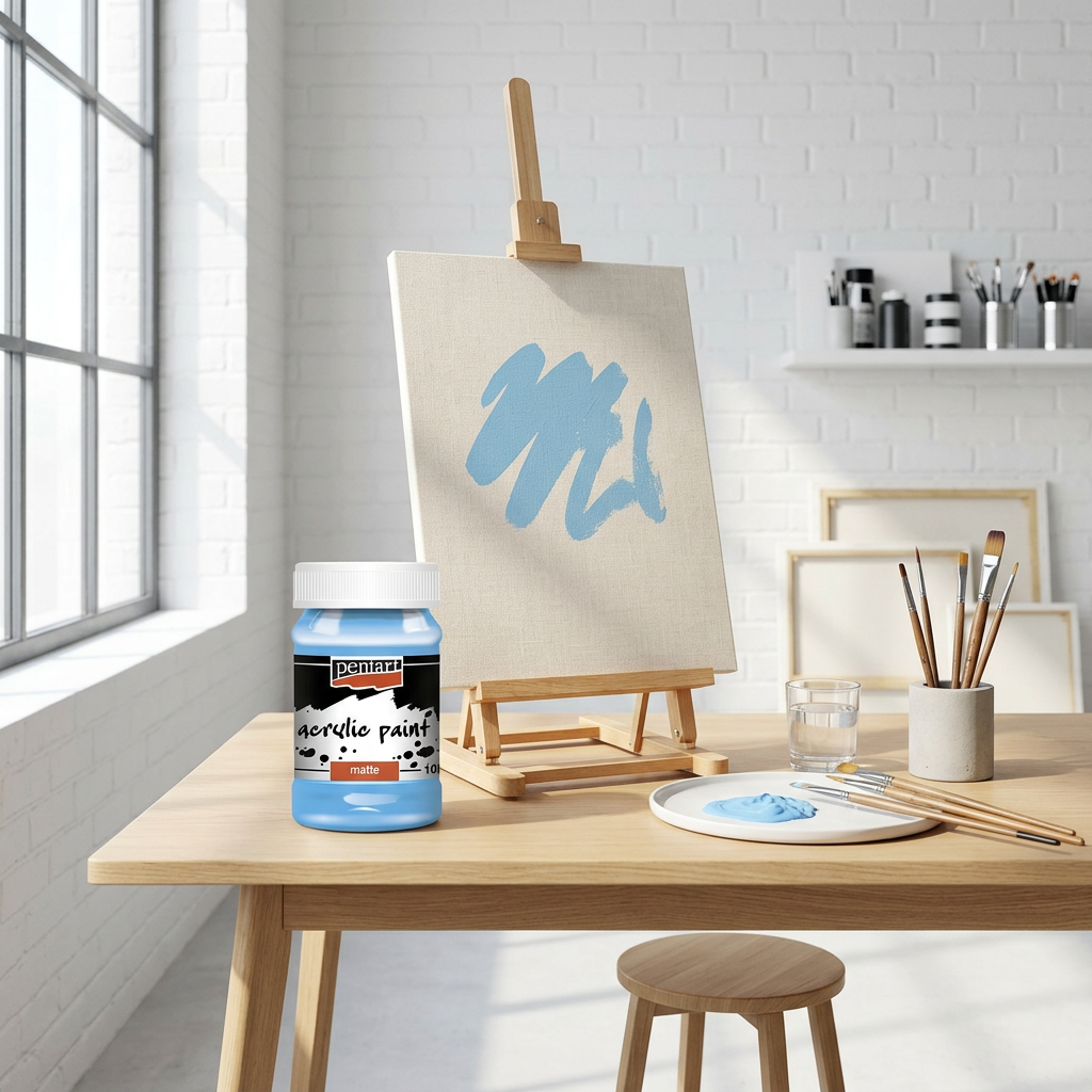 Akrylová barva matná PENTART 100 ml SVĚTLÁ MODRÁ