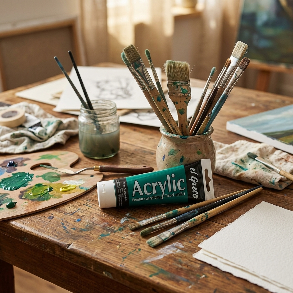 Akrylová barva EL GRECO 75 ml VIRIDIAN ZELENÁ