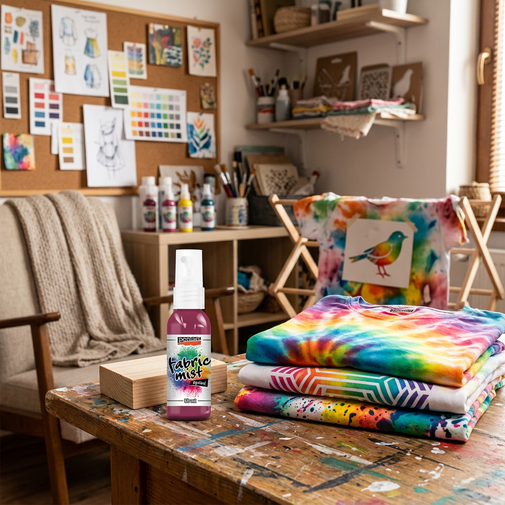 Barva na textil ve spreji PENTART 50 ml TMAVÁ RŮŽOVÁ
