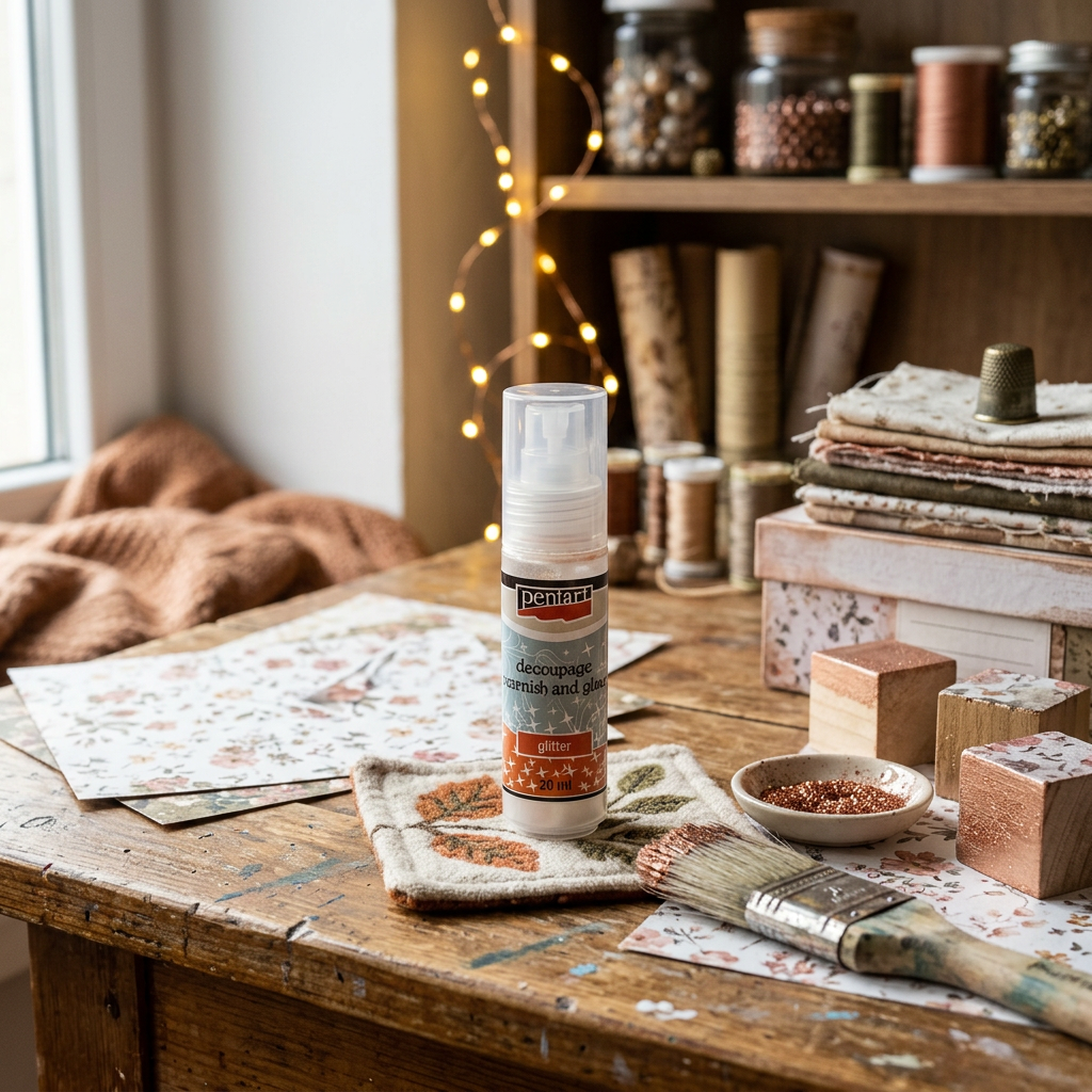 Lepidlový lak na decoupage Glitter PENTART 20 ml
