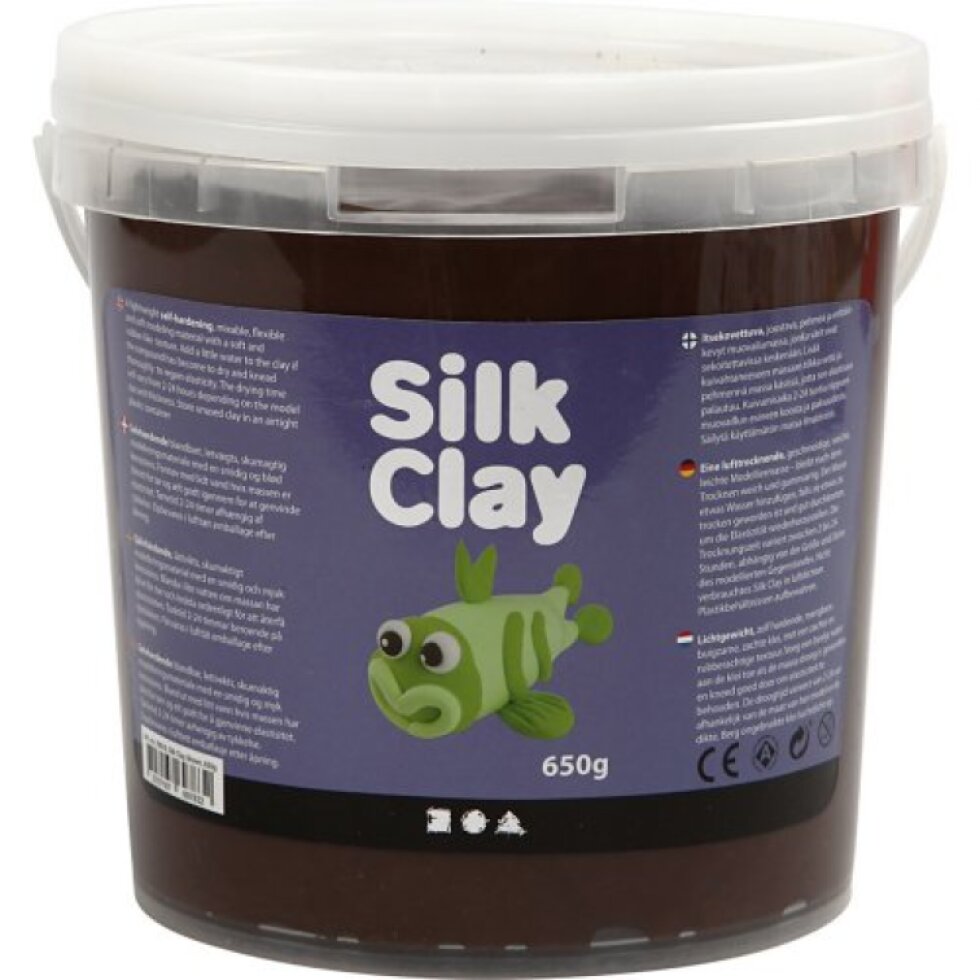 Samotvrdnoucí modelovací lehká hmota Silk Clay HNĚDÁ 650 g