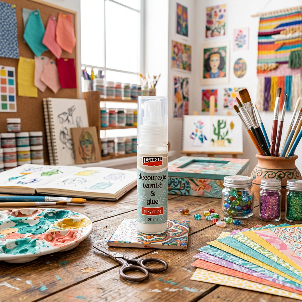 Lepidlo a lak na decoupage PENTART 20 ml HEDVÁBNÝ LESK